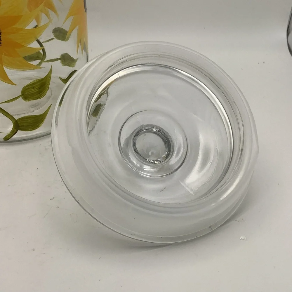 Sunflower Glass Canister with Lid